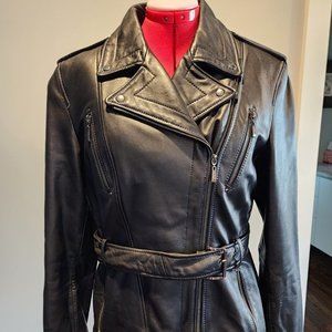 Kenneth Cole belted leather jacket